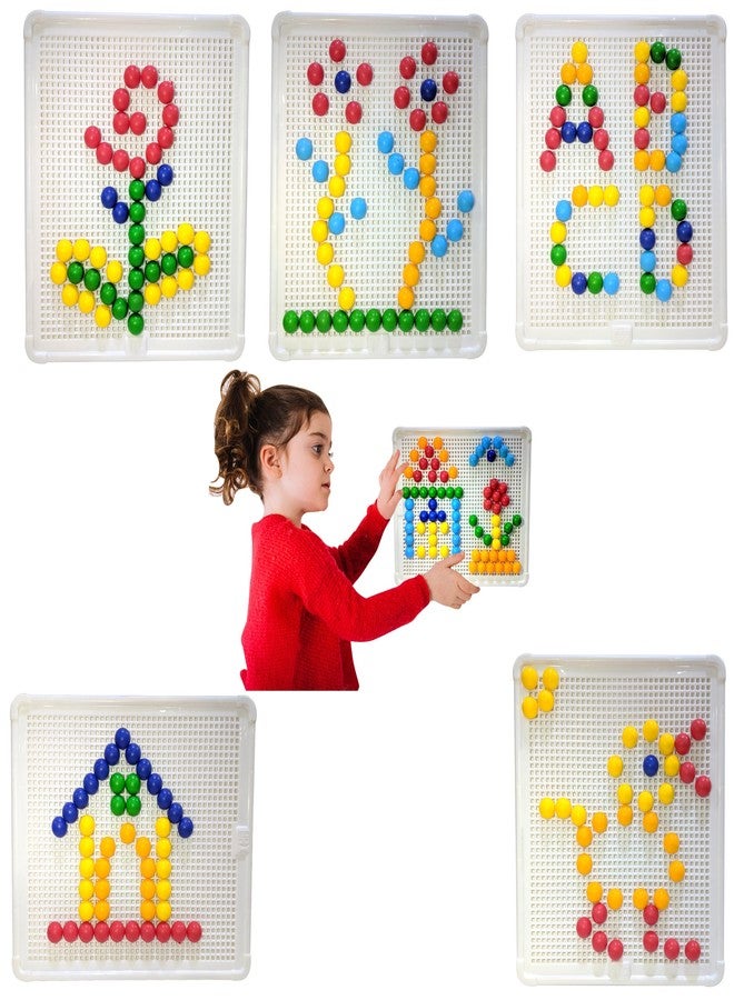 itoys 2 in 1 Educational Learning Board with Multicolor Pins to Create Pattern On Peg Board - Image 1